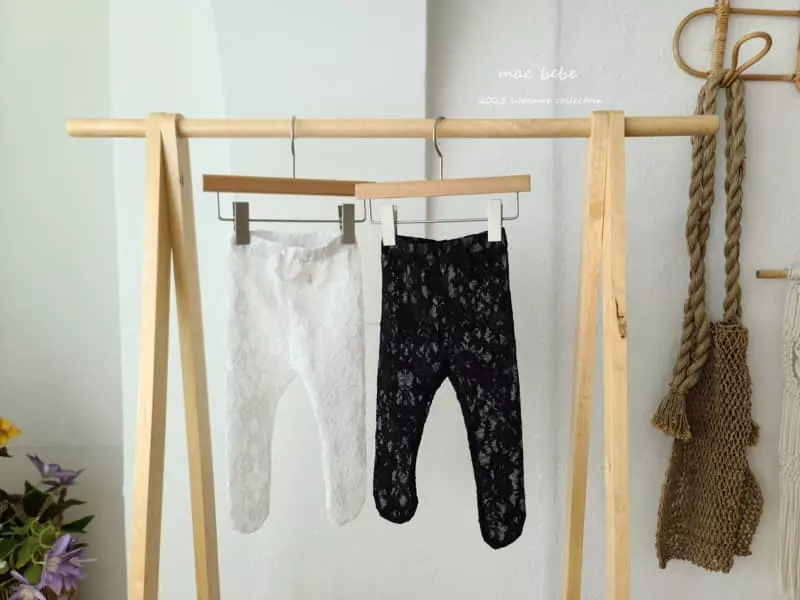 Mac - Korean Baby Fashion - #babyoninstagram - Big Flower Foot Leggings - 4