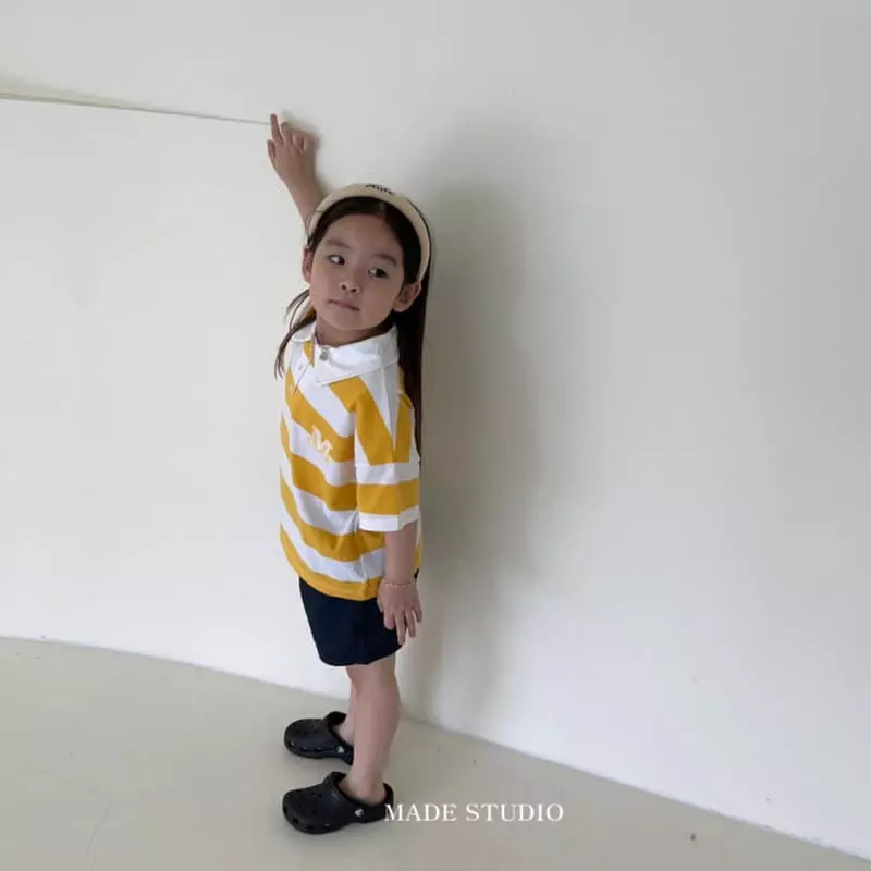 Made Studio - Korean Children Fashion - #childrensboutique - M Collar Tee - 2
