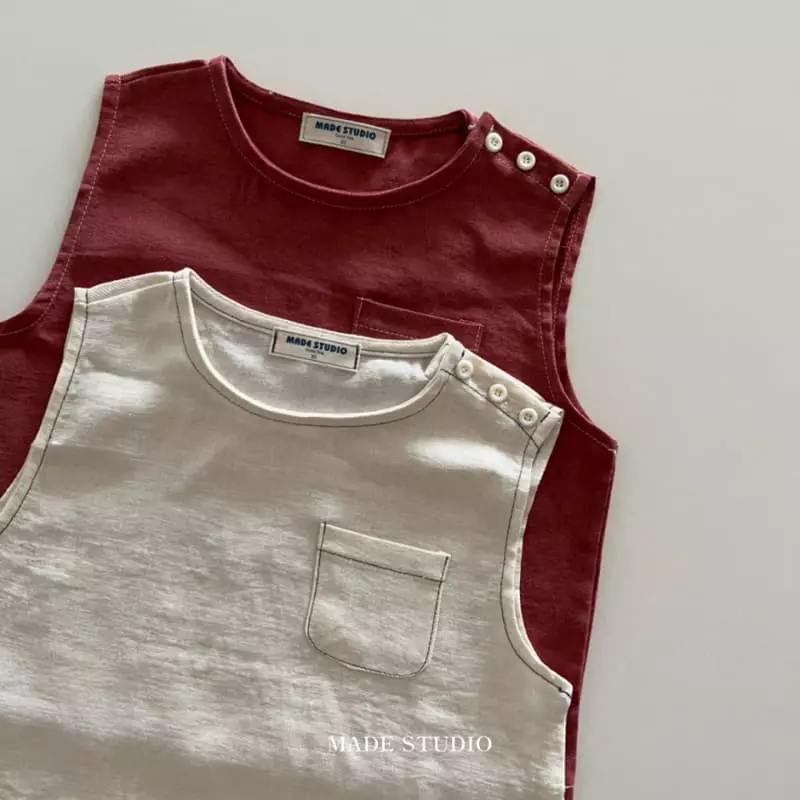 Made Studio - Korean Children Fashion - #childrensboutique - Button Sleeveless