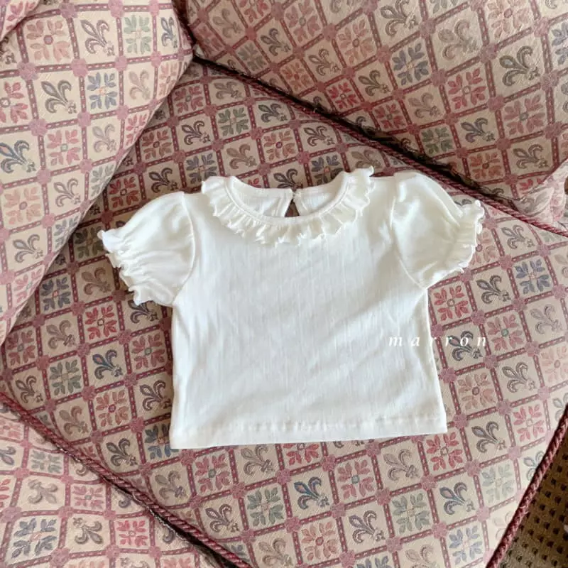Marron Kid - Korean Baby Fashion - #babyboutiqueclothing - Bebe Eyelet Frill Tee - 3