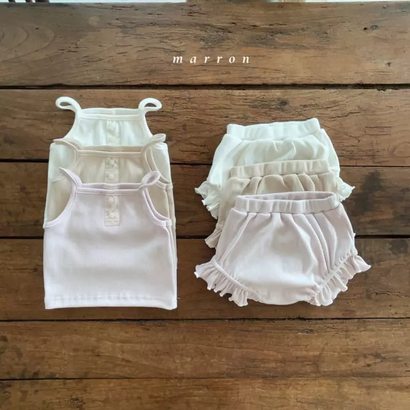 Marron Kid - Korean Baby Fashion - #babyfever - Bebe Rib Top Bottom Set - 2