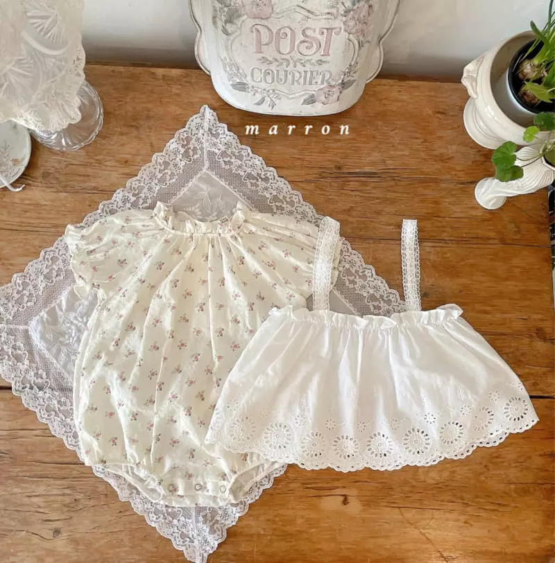 Marron Kid - Korean Baby Fashion - #babygirlfashion - Rose Bodysuit - 6