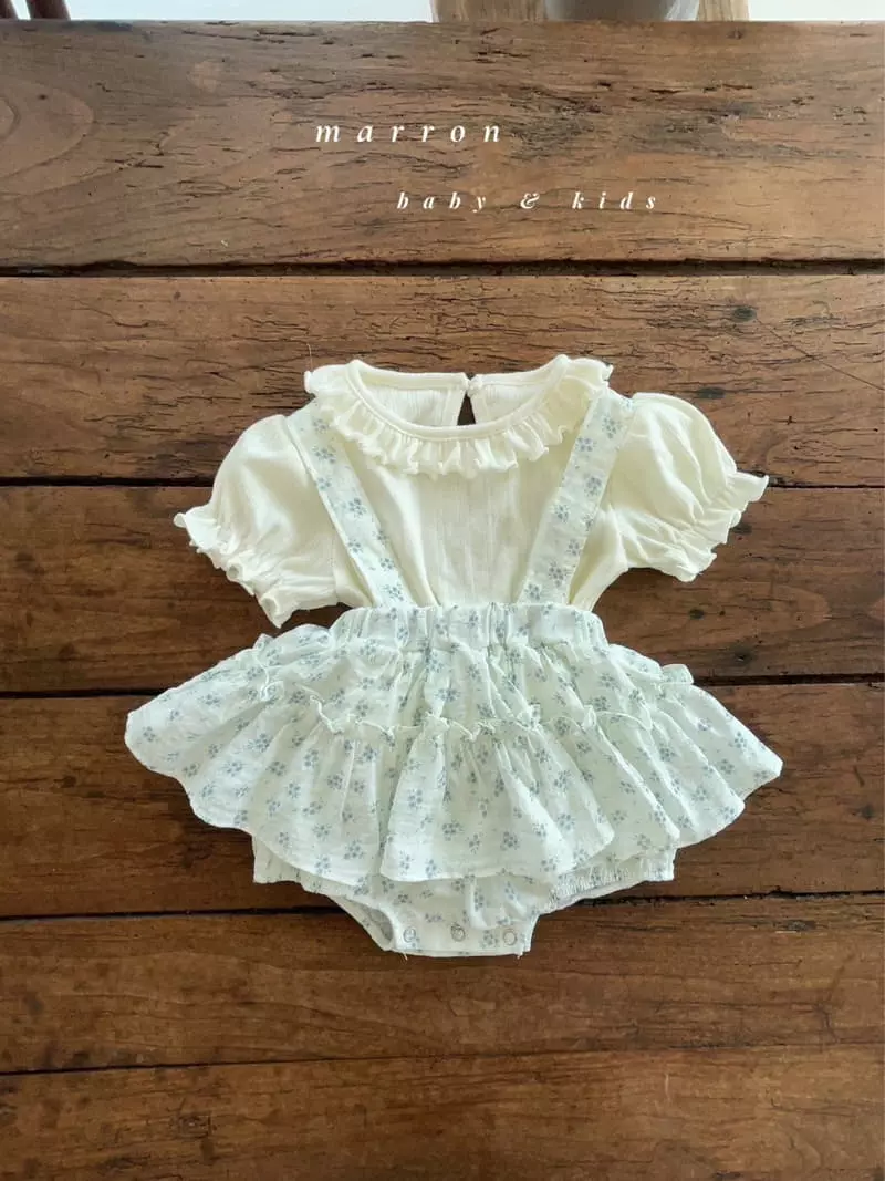 Marron Kid - Korean Baby Fashion - #babylifestyle - Bebe Eyelet Frill Tee - 8
