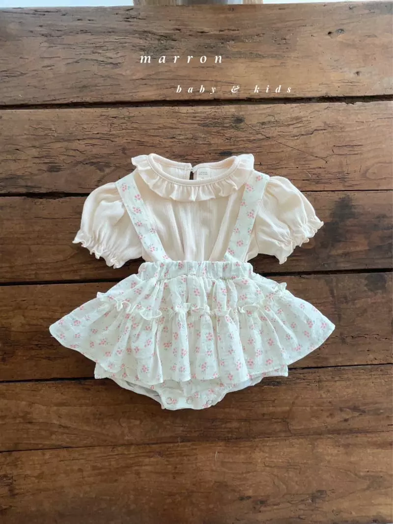 Marron Kid - Korean Baby Fashion - #babyoninstagram - Bebe Eyelet Frill Tee - 9