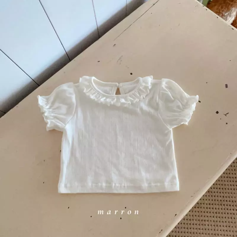 Marron Kid - Korean Baby Fashion - #smilingbaby - Bebe Eyelet Frill Tee