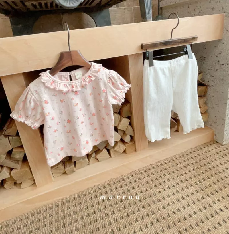 Marron Kid - Korean Children Fashion - #Kfashion4kids - Eyelet Frill Tee - 10