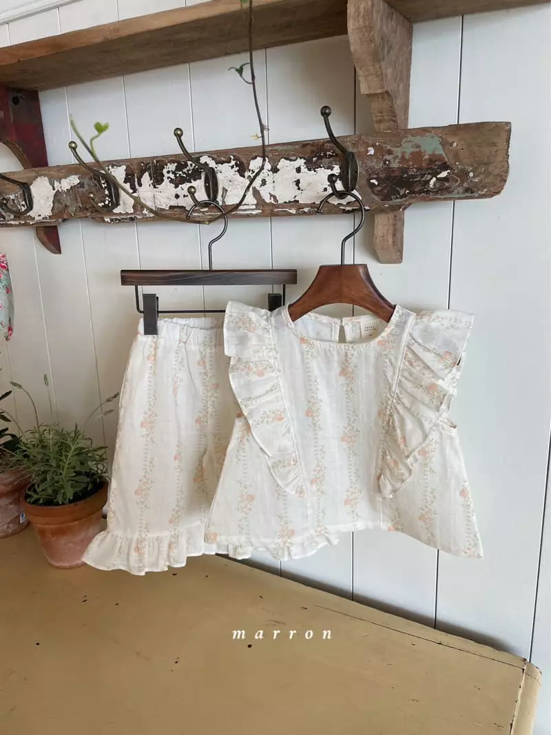 Marron Kid - Korean Children Fashion - #designkidswear - Rose Top Bottom Set - 8