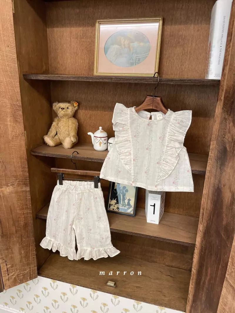 Marron Kid - Korean Children Fashion - #fashionkids - Rose Top Bottom Set - 10