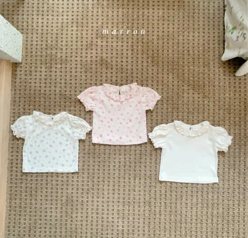 Marron Kid - Korean Children Fashion - #fashionkids - Eyelet Frill Tee - 6