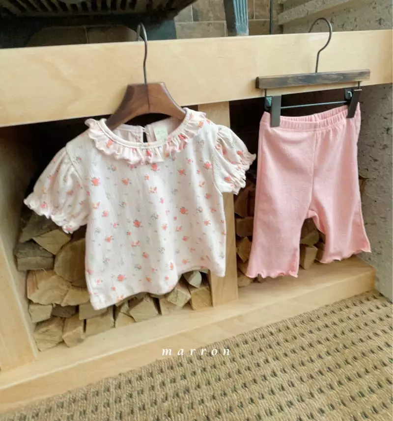Marron Kid - Korean Children Fashion - #kidzfashiontrend - Eyelet Frill Tee - 9