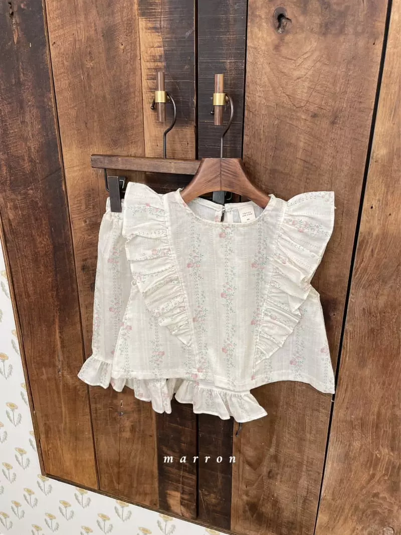Marron Kid - Korean Children Fashion - #stylishchildhood - Rose Top Bottom Set - 5