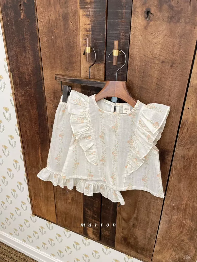Marron Kid - Korean Children Fashion - #todddlerfashion - Rose Top Bottom Set - 4