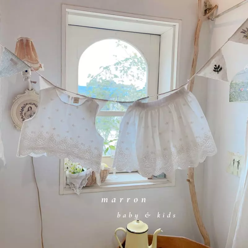 Marron Kid - Korean Children Fashion - #toddlerclothing - Madelen Top Bottom Set - 12