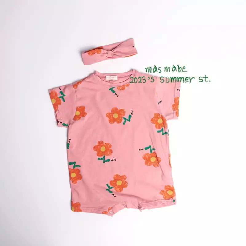 Masmabe - Korean Baby Fashion - #babyboutique - Red Flower Bodysuit 12m - 4