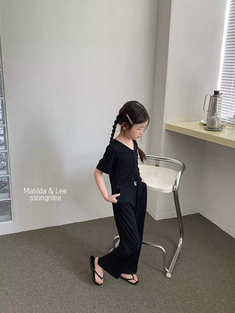 Matilda & Lee - Korean Children Fashion - #Kfashion4kids - Tunnel Label Top Bottom Set - 9