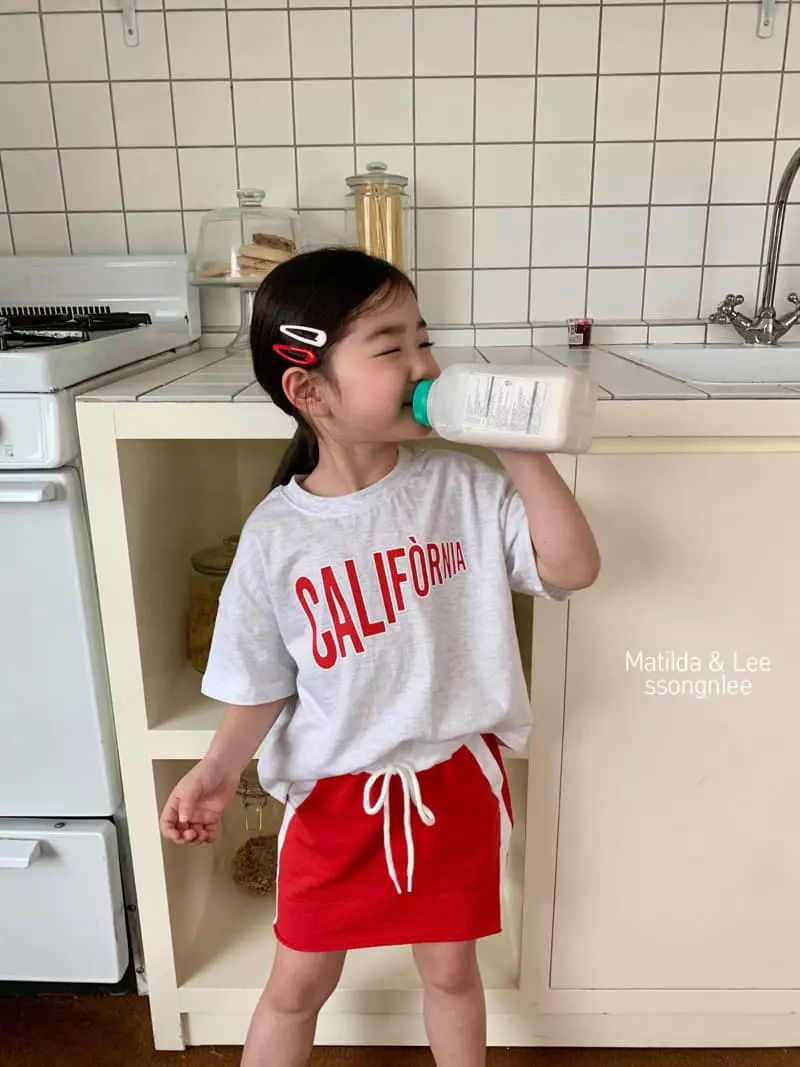 Matilda & Lee - Korean Children Fashion - #childrensboutique - California Skirt Top Bottom Set - 6