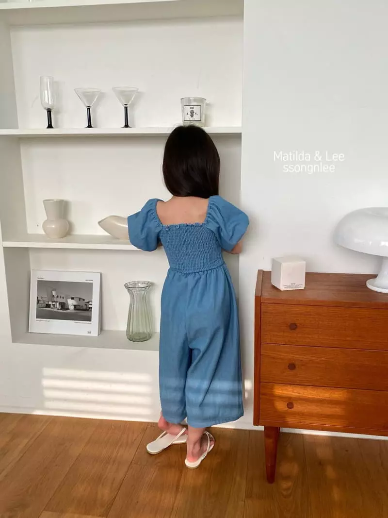 Matilda & Lee - Korean Children Fashion - #kidsstore - Denim Smocked Jumpsuit - 6