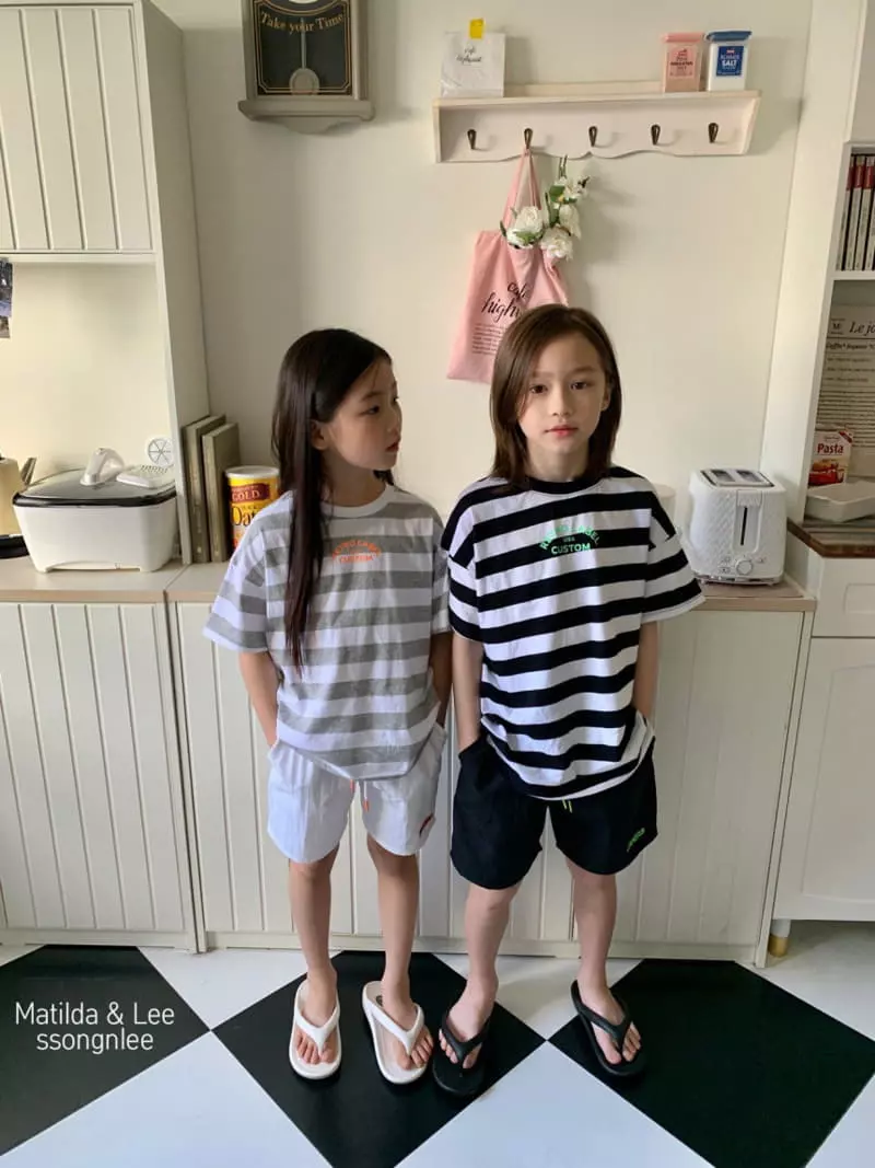Matilda & Lee - Korean Children Fashion - #kidsstore - Retro Stripes Top Bottom Set