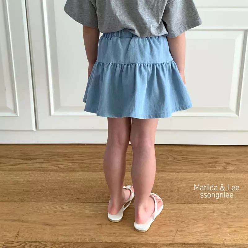 Matilda & Lee - Korean Children Fashion - #kidsstore - Denim Shirring Skirt Pants