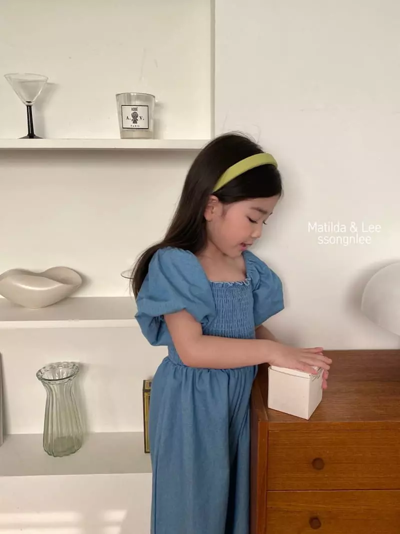 Matilda & Lee - Korean Children Fashion - #magicofchildhood - Denim Smocked Jumpsuit - 10