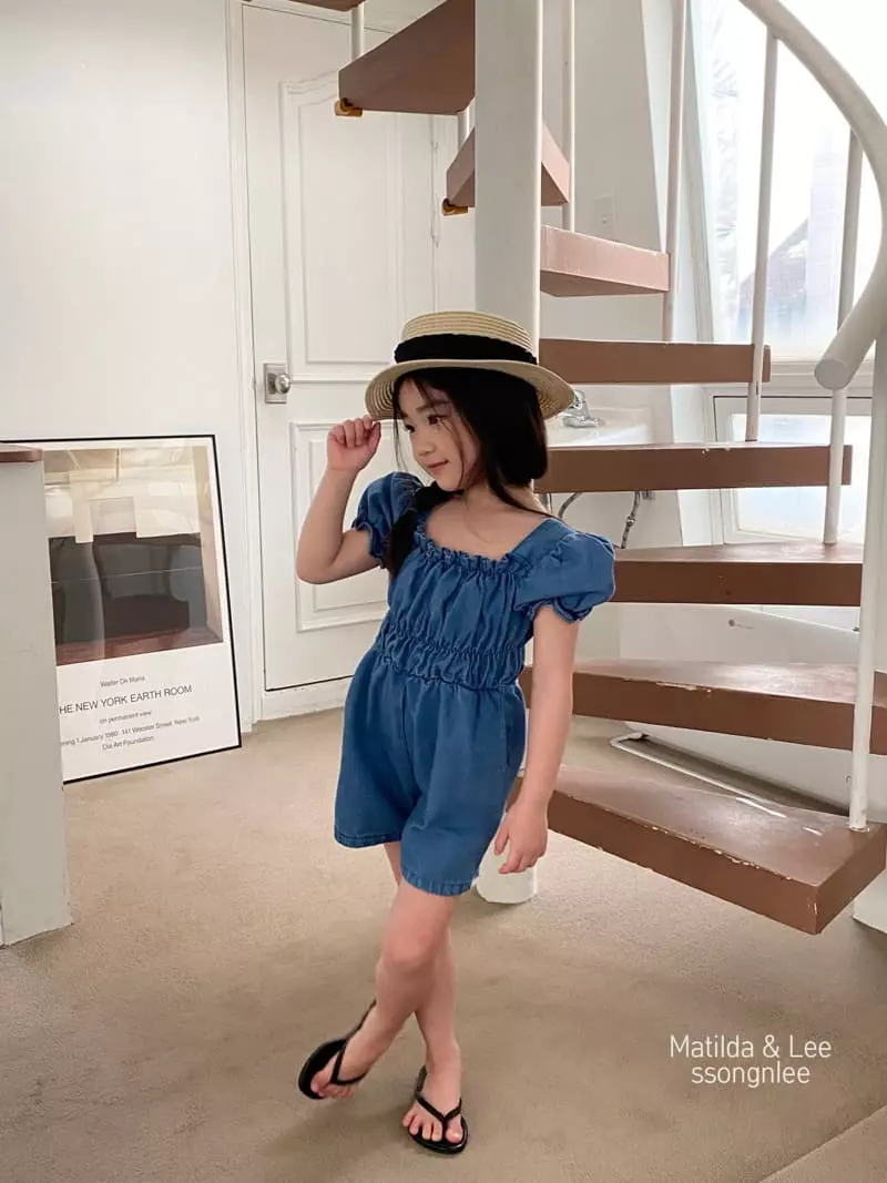 Matilda & Lee - Korean Children Fashion - #magicofchildhood - Denim Shirring Jumpsuit - 7