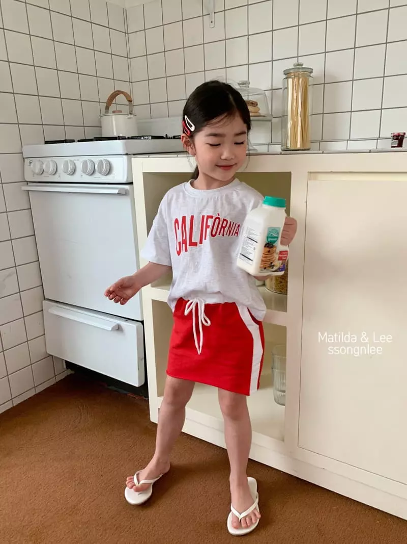 Matilda & Lee - Korean Children Fashion - #minifashionista - California Skirt Top Bottom Set - 2