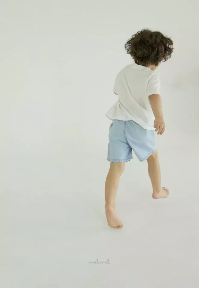 Melmel - Korean Children Fashion - #Kfashion4kids - Simple Denim Shorts - 12