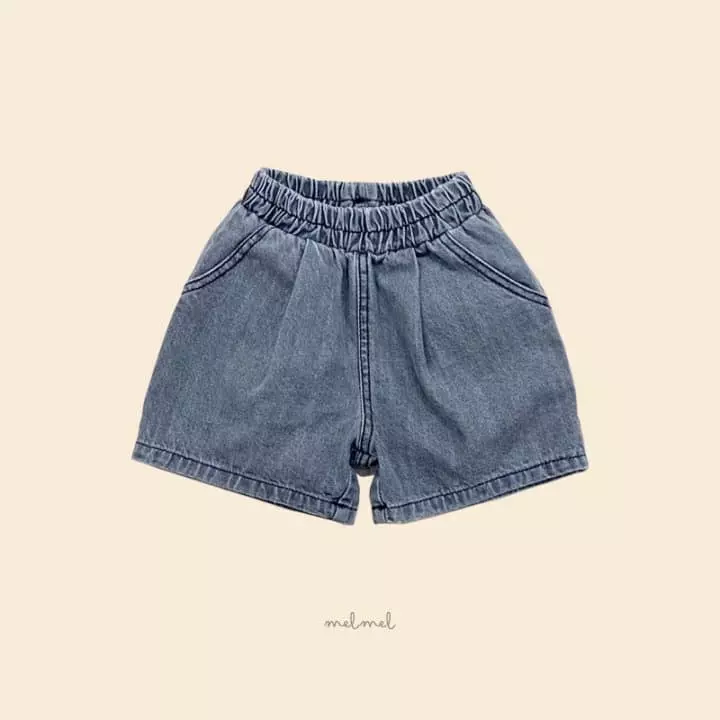 Melmel - Korean Children Fashion - #childrensboutique - Pintuck Denim Shorts