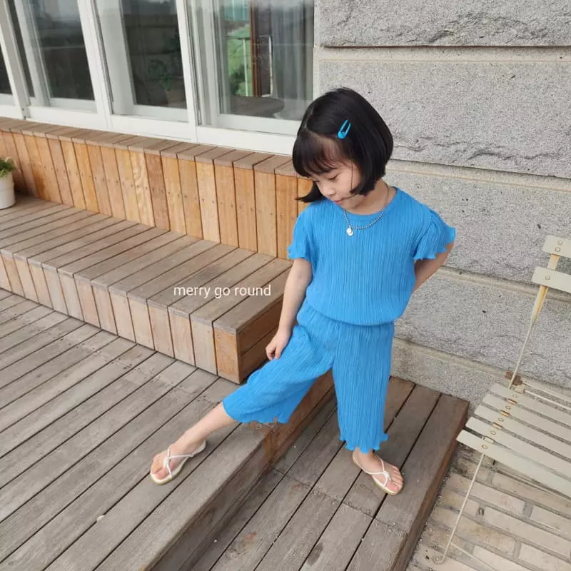 Merry Go Round - Korean Children Fashion - #littlefashionista - Wrinkle Top Bottom Set - 6