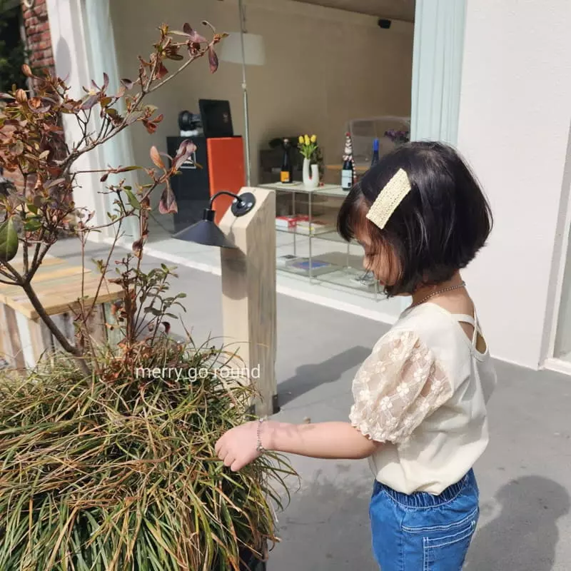 Merry Go Round - Korean Children Fashion - #magicofchildhood - Lace Puff Tee