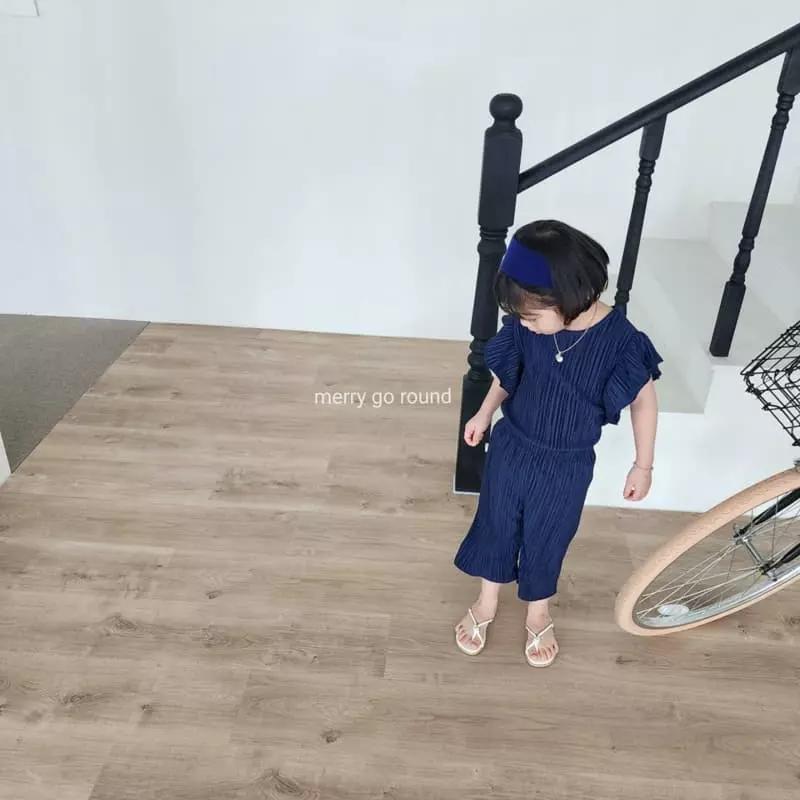 Merry Go Round - Korean Children Fashion - #minifashionista - Babby Wrinkl Top Bottom Set - 7