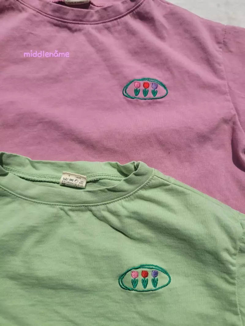 Middle Name - Korean Children Fashion - #childrensboutique - Crop Flower Embroidery Tee - 6