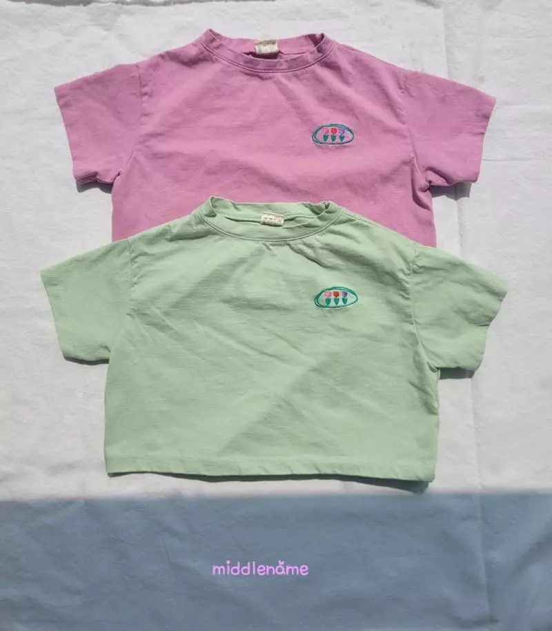 Middle Name - Korean Children Fashion - #toddlerclothing - Crop Flower Embroidery Tee - 4