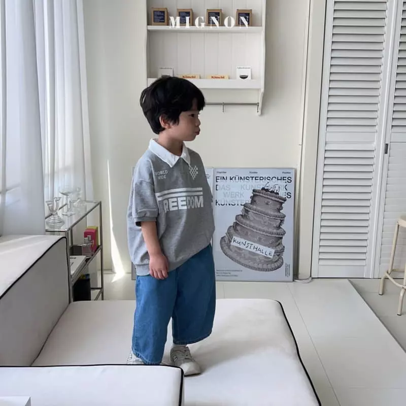 Mignon - Korean Children Fashion - #todddlerfashion - Free Collar Tee - 3