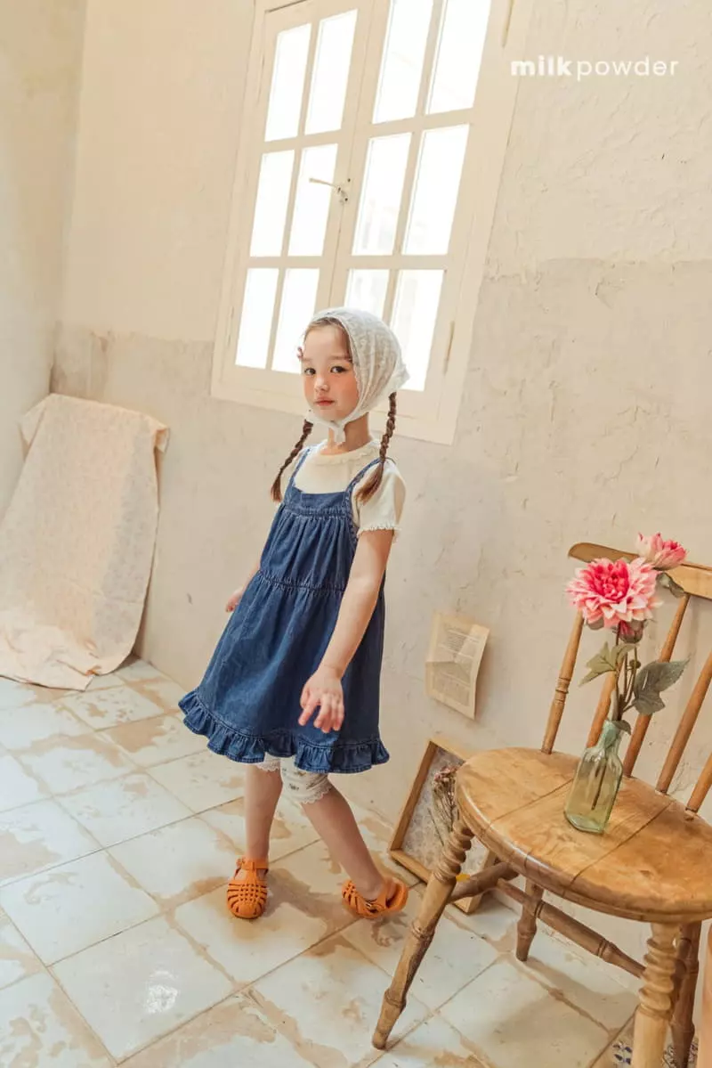 Milk Powder - Korean Children Fashion - #Kfashion4kids - Shirring Denom One-piece - 2