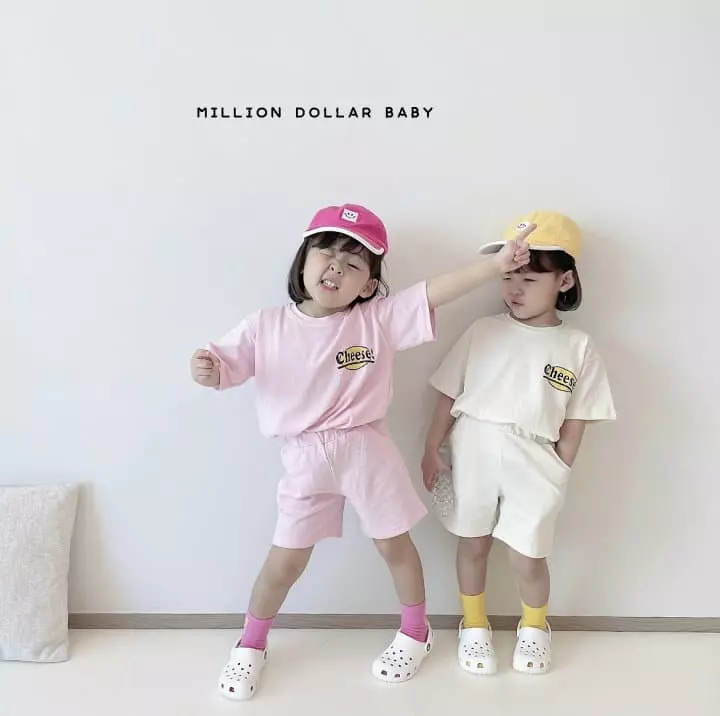 Million Dollar Baby - Korean Children Fashion - #designkidswear - Cheese Smile Top Bottom Set - 2