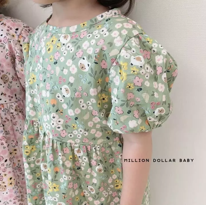 Million Dollar Baby - Korean Children Fashion - #discoveringself - Flower Bear One-piece - 12
