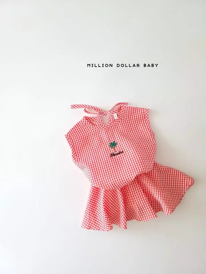 Million Dollar Baby - Korean Children Fashion - #kidsstore - Palm Tree Top Bottom Set - 4