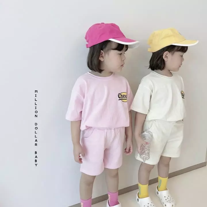 Million Dollar Baby - Korean Children Fashion - #littlefashionista - Cheese Smile Top Bottom Set - 9