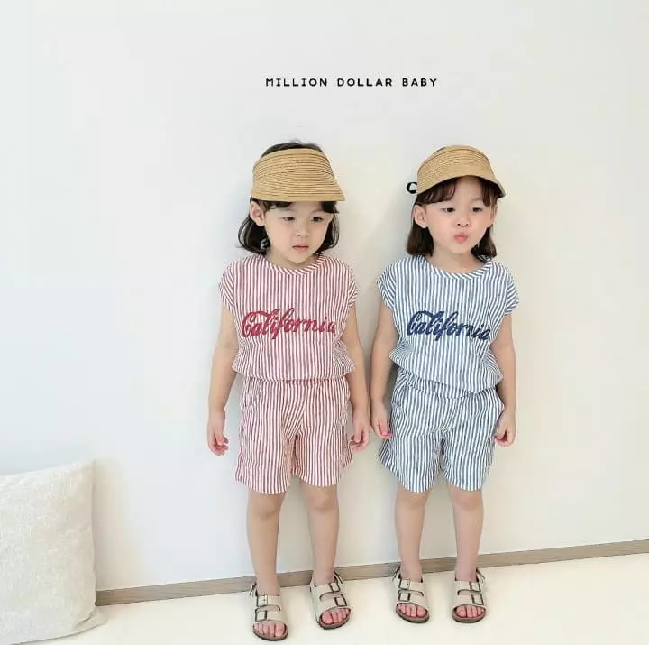 Million Dollar Baby - Korean Children Fashion - #littlefashionista - Kelly Stripes Top Bottom Set - 8
