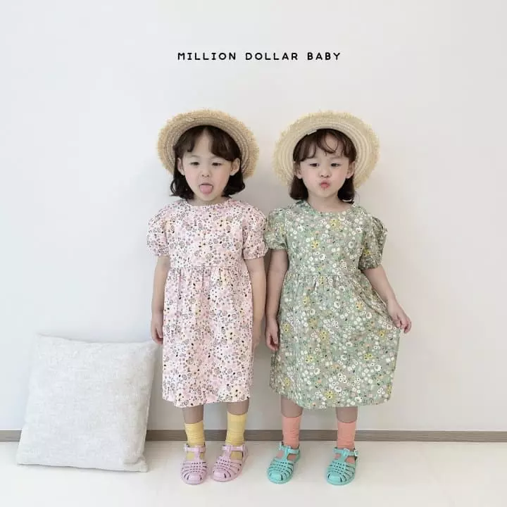 Million Dollar Baby - Korean Children Fashion - #littlefashionista - Flower Bear One-piece - 2