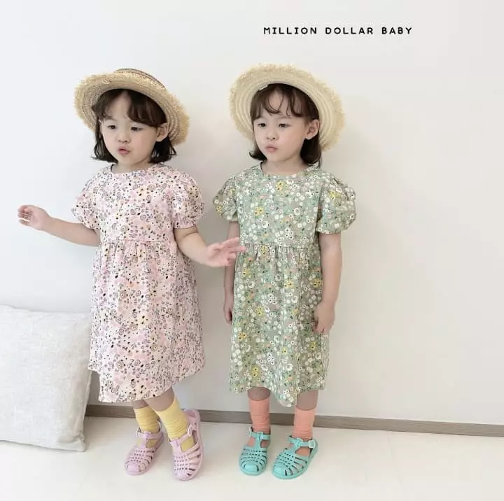 Million Dollar Baby - Korean Children Fashion - #stylishchildhood - Flower Bear One-piece - 8
