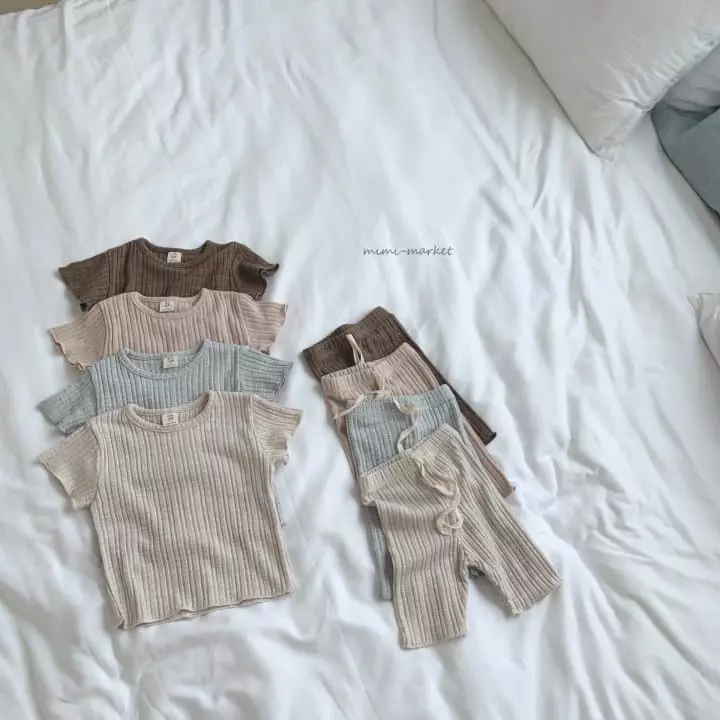 Mimi Market - Korean Baby Fashion - #babyoninstagram - Rib Top Bottom Set