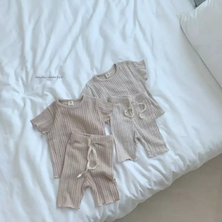 Mimi Market - Korean Baby Fashion - #babyoutfit - Rib Top Bottom Set - 4