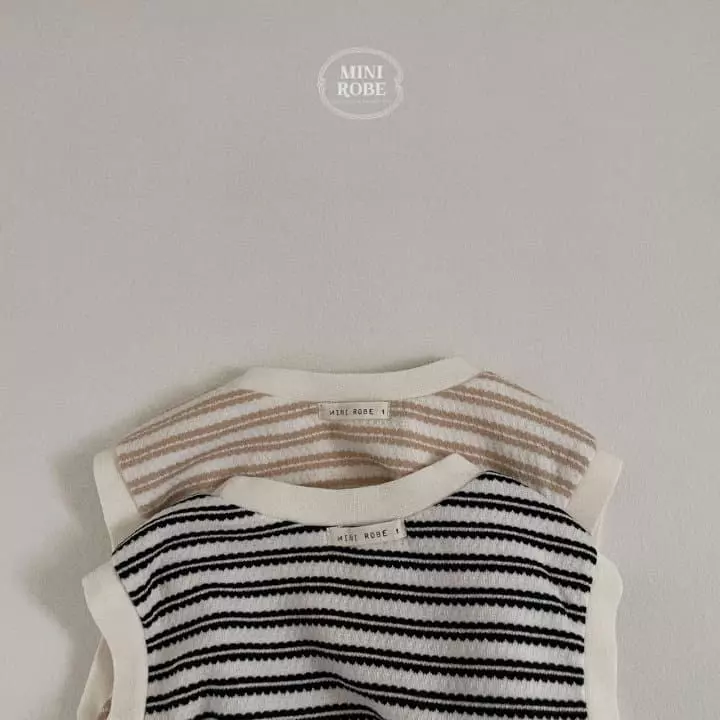 Mini Robe - Korean Baby Fashion - #babyboutique - Stripes Embo Vest - 7