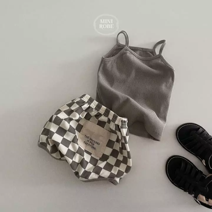 Mini Robe - Korean Baby Fashion - #babyclothing - Checker Board Top Bottom Set - 10