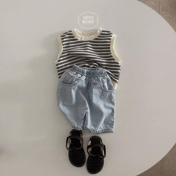 Mini Robe - Korean Baby Fashion - #babyfever - Stripes Embo Vest - 11