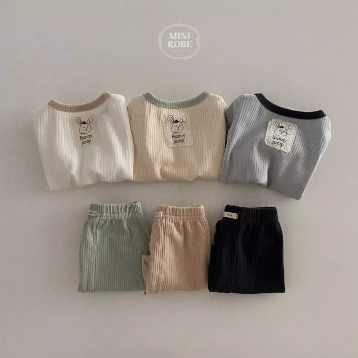 Mini Robe - Korean Baby Fashion - #babygirlfashion - Bunny Top Bottom Set