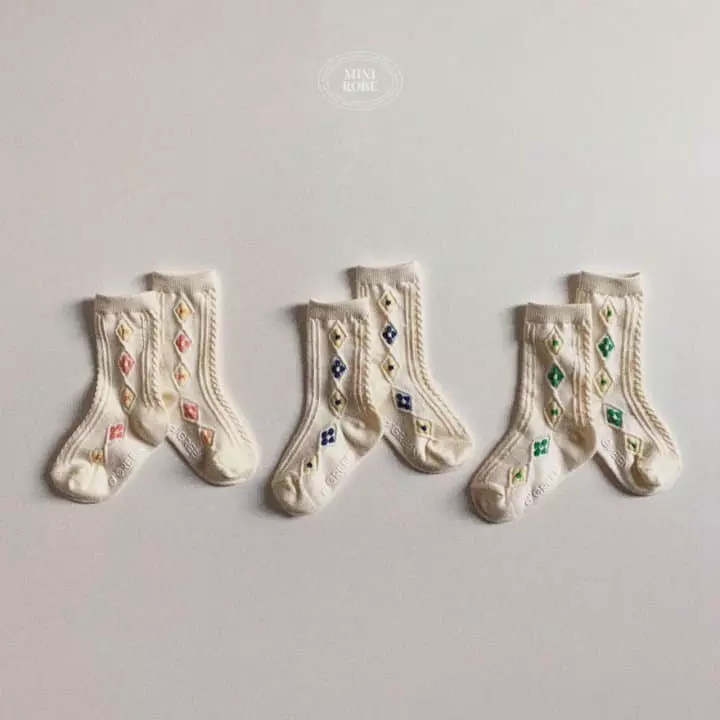 Mini Robe - Korean Baby Fashion - #babylifestyle - Flower Socks - 2