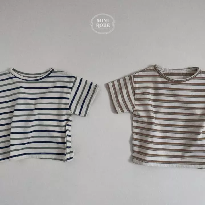 Mini Robe - Korean Baby Fashion - #babygirlfashion - Candy Stripes Tee - 4